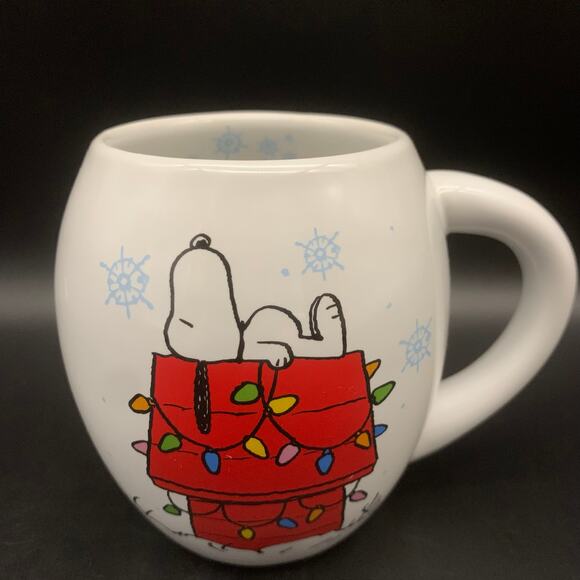 Peanuts Other - Peanuts Snoopy & Woodstock Christmas Coffee Mug Cup Doghouse Snowflakes